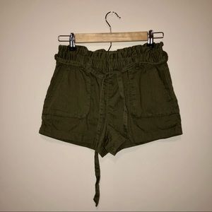 Garage tie front shorts